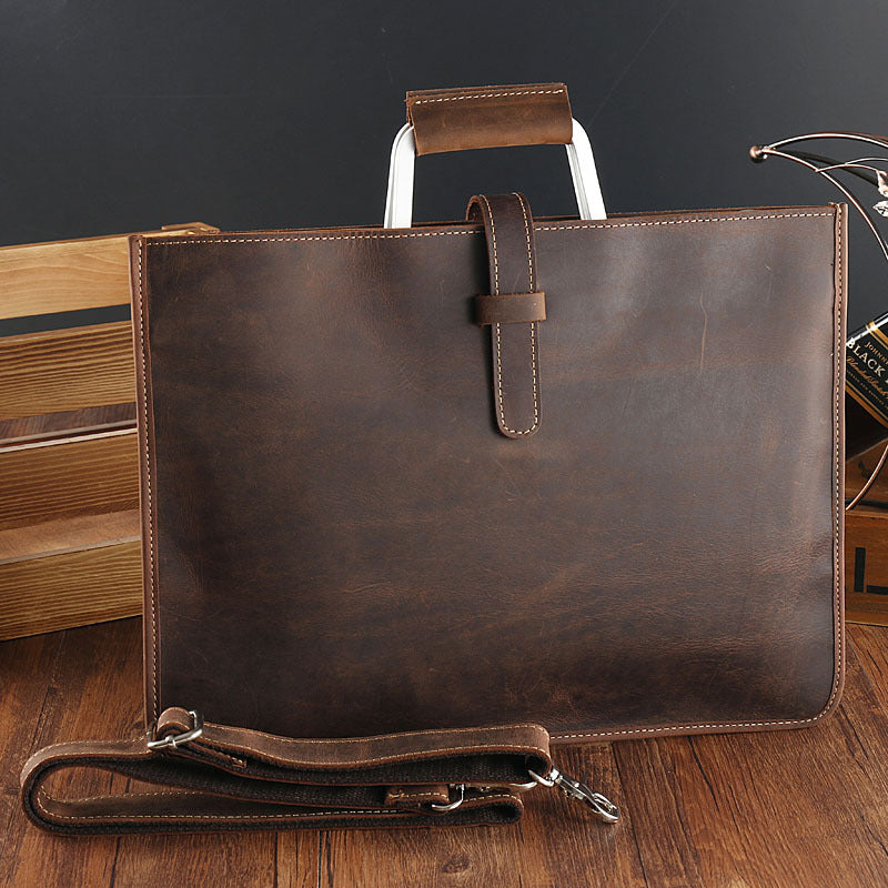 Vintage Leather Business Shoulder Bags 3032-Leather Briefcase-Coffee-Free Shipping Leatheretro