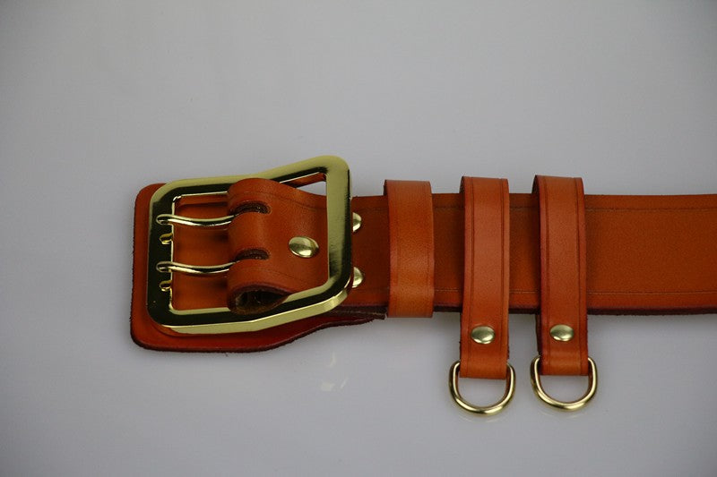 Handmade Cowhide Double-breasted Leather Belt 5423-Leather Belt-Black-100cm-Free Shipping Leatheretro