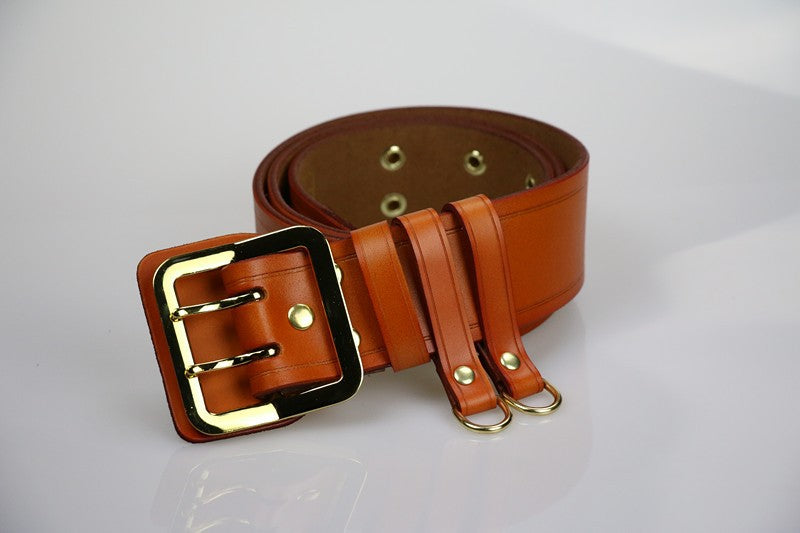 Handmade Cowhide Double-breasted Leather Belt 5423-Leather Belt-Black-100cm-Free Shipping Leatheretro