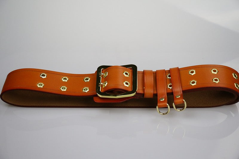 Handmade Cowhide Double-breasted Leather Belt 5423-Leather Belt-Black-100cm-Free Shipping Leatheretro