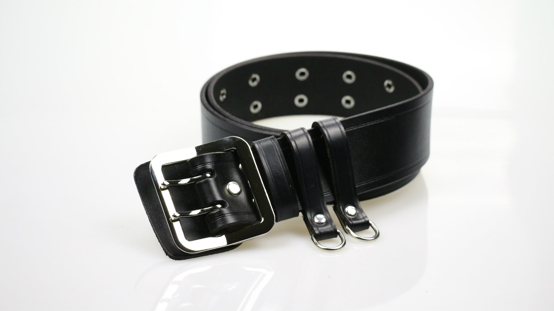 Handmade Cowhide Double-breasted Leather Belt 5423-Leather Belt-Black-100cm-Free Shipping Leatheretro
