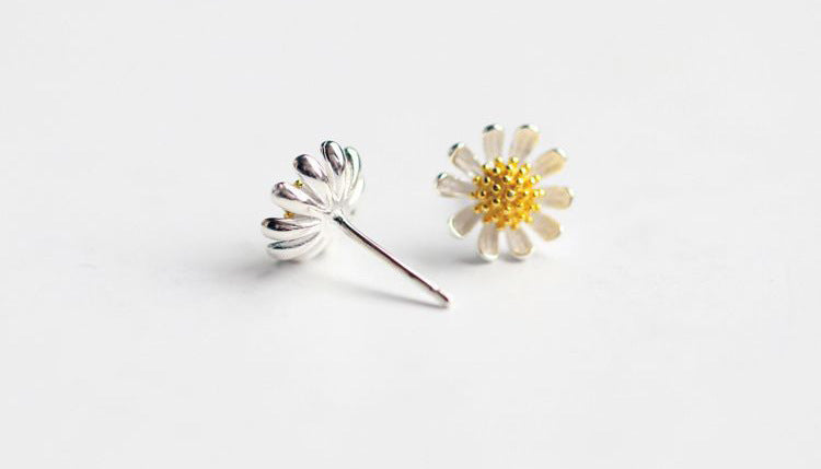 Fashion Daisy Design Sterling Silver Earrings-Earrings-The same as picture-Free Shipping Leatheretro