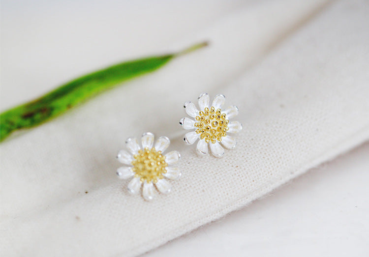 Fashion Daisy Design Sterling Silver Earrings-Earrings-The same as picture-Free Shipping Leatheretro