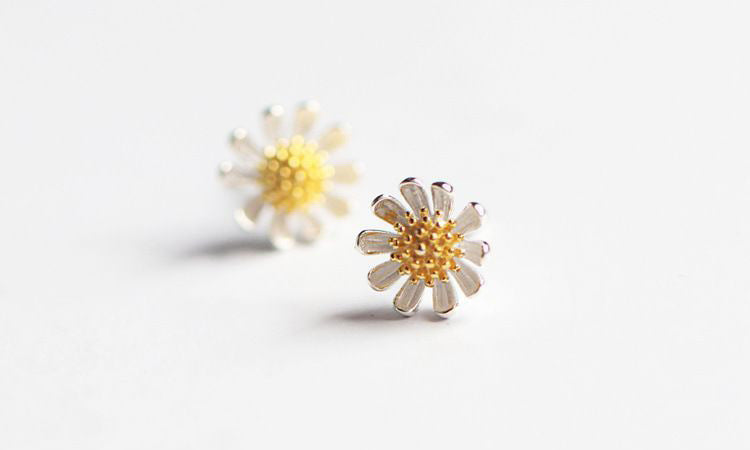Fashion Daisy Design Sterling Silver Earrings-Earrings-The same as picture-Free Shipping Leatheretro