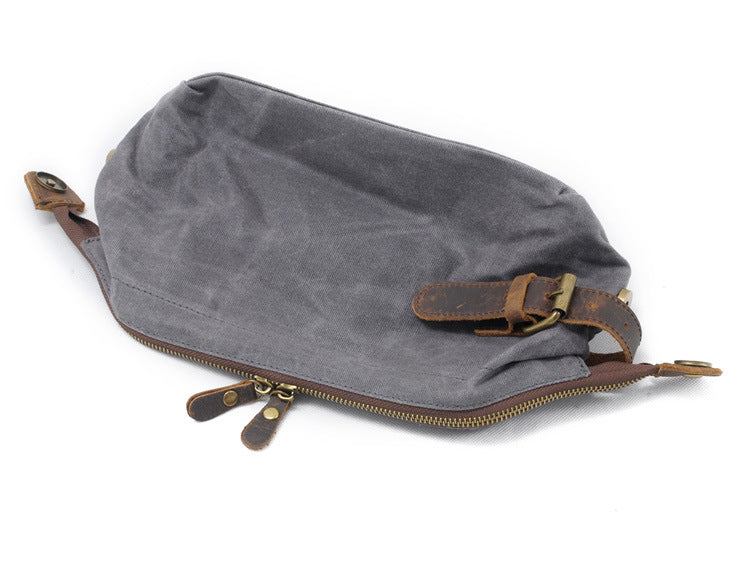 Vintage Men's Canvas Toiletry Bag 9161-Cosmetic & Toiletry Bags-Black-Free Shipping Leatheretro