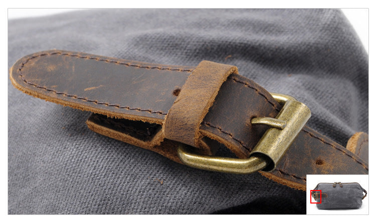 Vintage Men's Canvas Toiletry Bag 9161-Cosmetic & Toiletry Bags-Black-Free Shipping Leatheretro