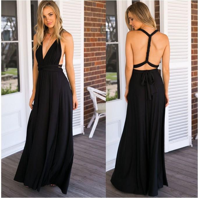 Sexy Black Cross Back Evening Party Dresses-Sexy Dresses-Red-S-Free Shipping Leatheretro