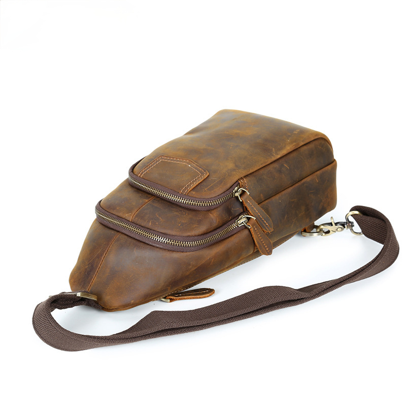 Retro Handmade Leather Chest Bag C8052-Leather bags for men-Brown-Free Shipping Leatheretro
