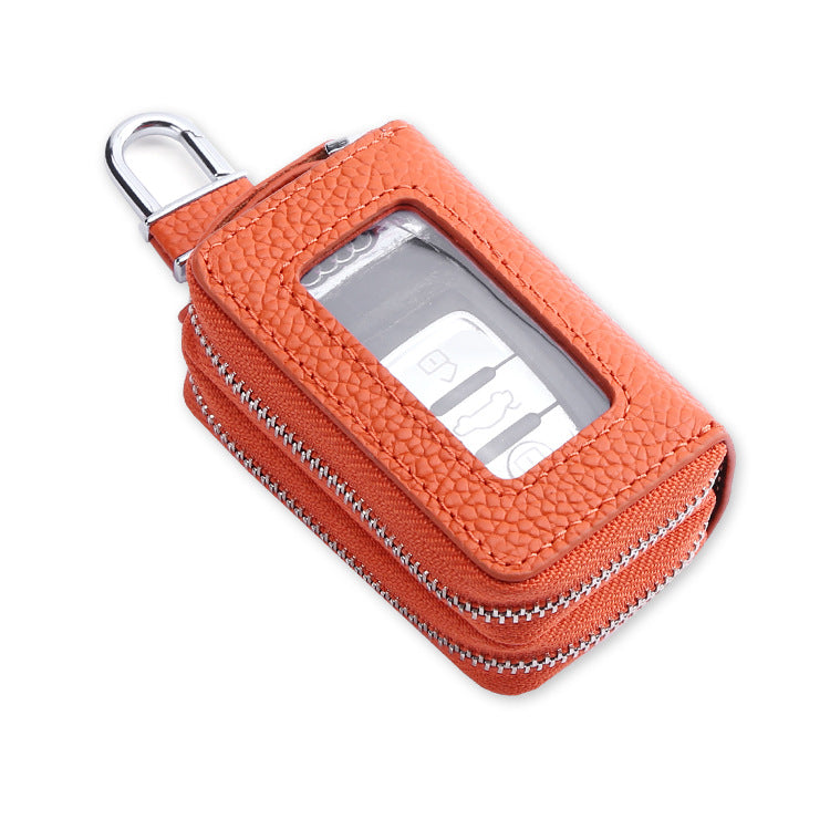 Fashion Double Zipper Leather Cases 9005-Leather Cases-Orange-Free Shipping Leatheretro