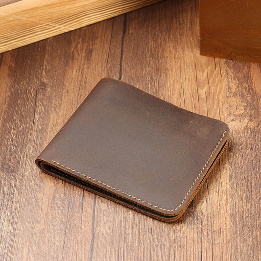 Simple Design Short Leather Wallet 3031-Leather Wallets-Coffee-Free Shipping Leatheretro