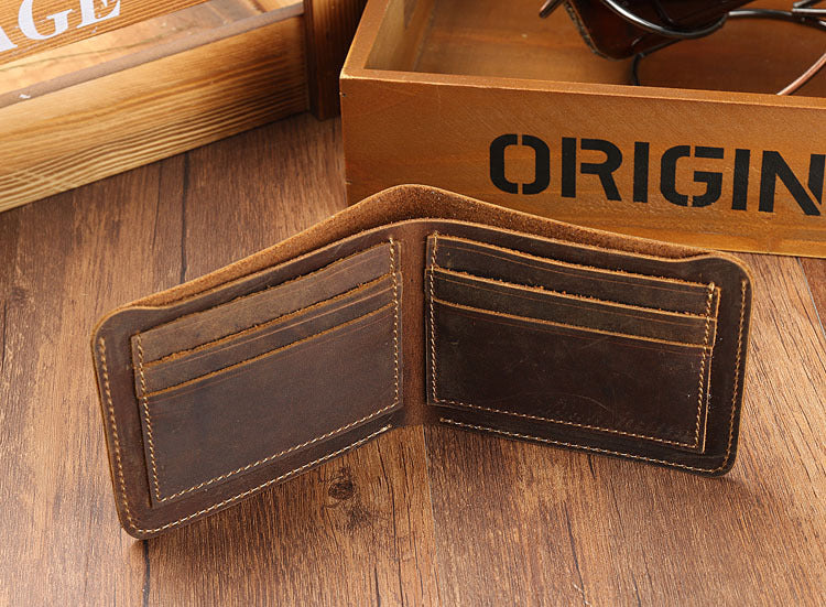 Simple Design Short Leather Wallet 3031-Leather Wallets-Coffee-Free Shipping Leatheretro
