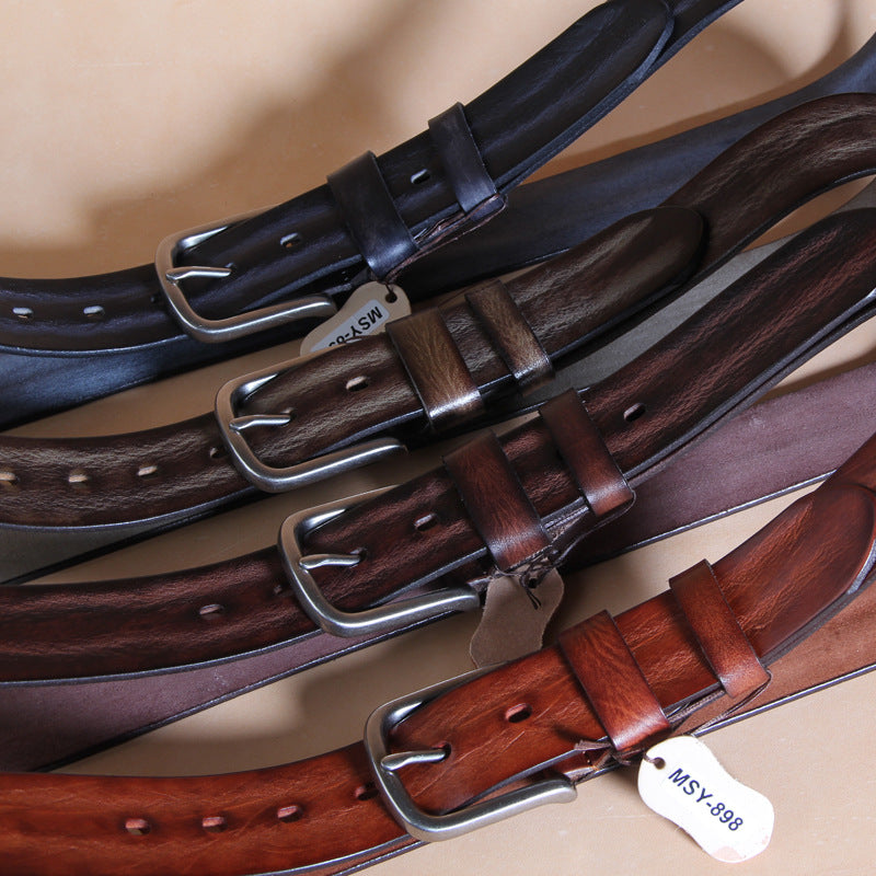 Casual Vintage Leather Belt for Men 5428-Leather Belt-Black-Free Shipping Leatheretro