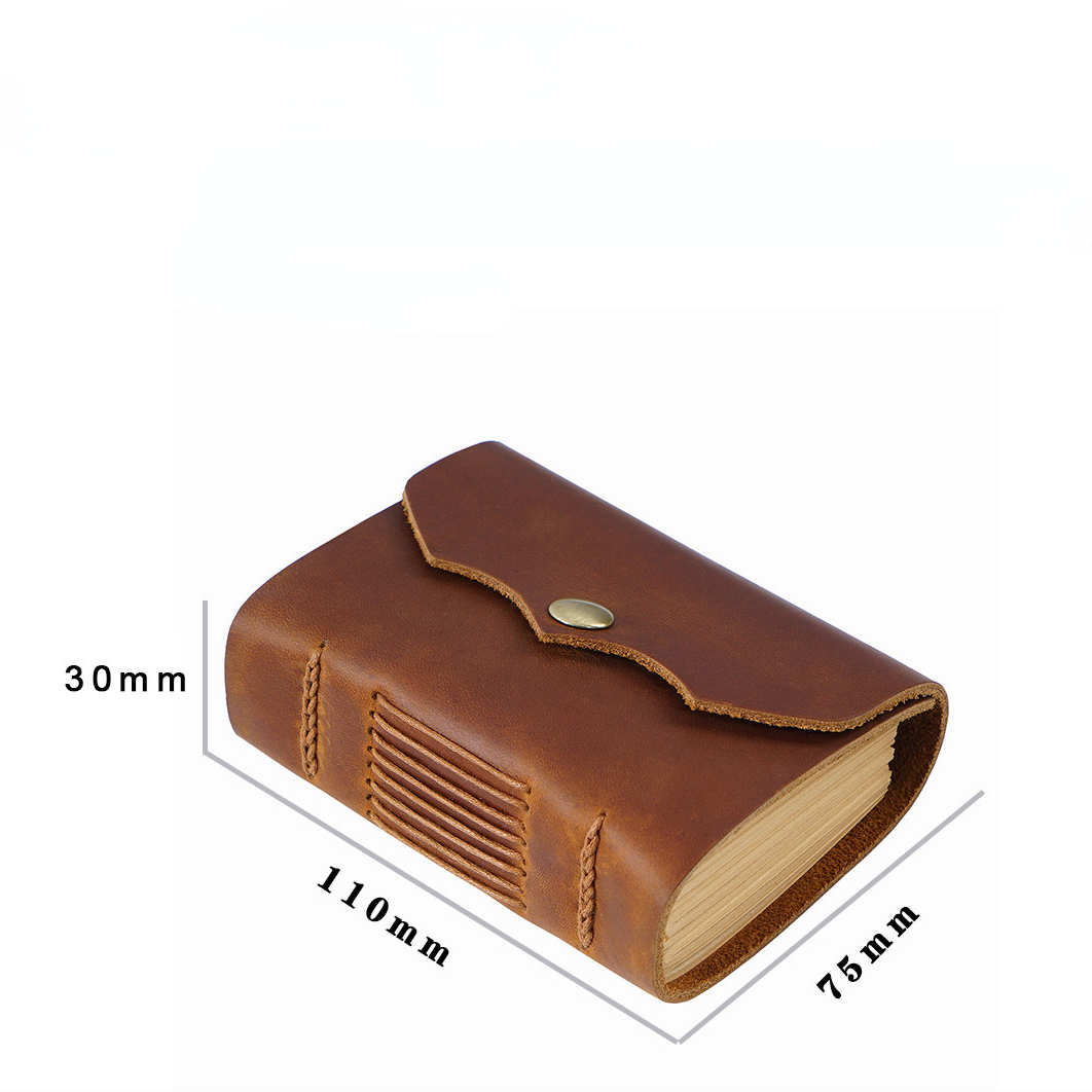 Vintage Handmade Leather Pocket Notebook P556-Notebooks & Notepads-Brown-Free Shipping Leatheretro