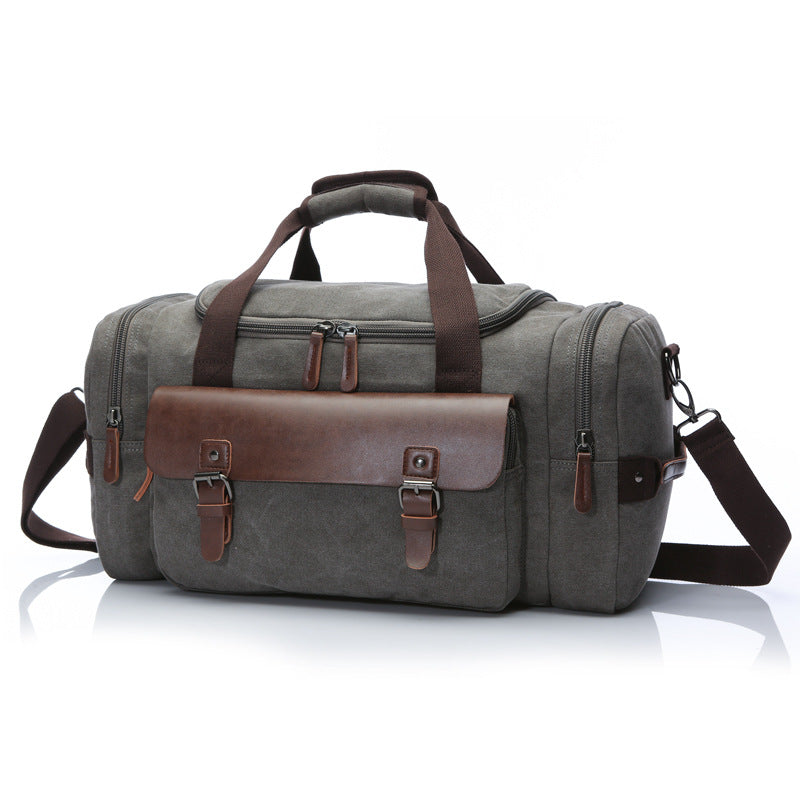 Canvas Traveling Duffle Bags Large Capacity 8830-Duffel Bags-Gray-Free Shipping Leatheretro