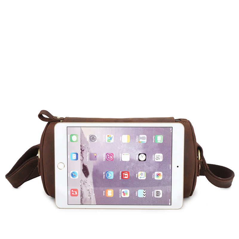 Vintage Men's Leather Crossbody Bucket Bags M001-Leather Women Bags-Dark Brown-Free Shipping Leatheretro