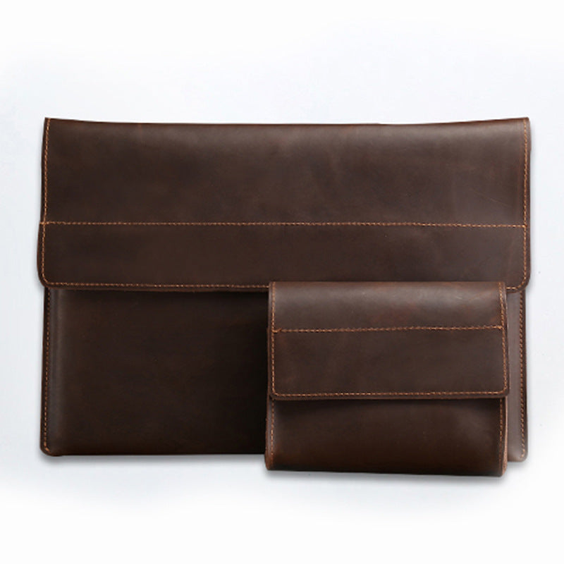 New Handmade Leather Laptop Case S031-Leather Portfolio-Coffee-12inch-Free Shipping Leatheretro