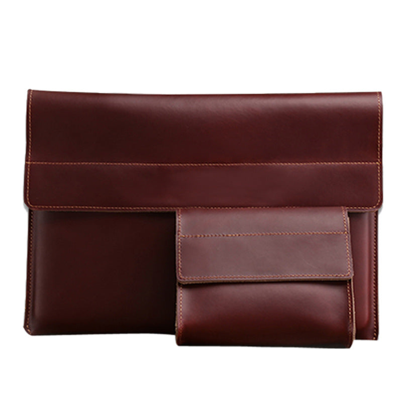 New Handmade Leather Laptop Case S031-Leather Portfolio-Wine Red-12inch-Free Shipping Leatheretro