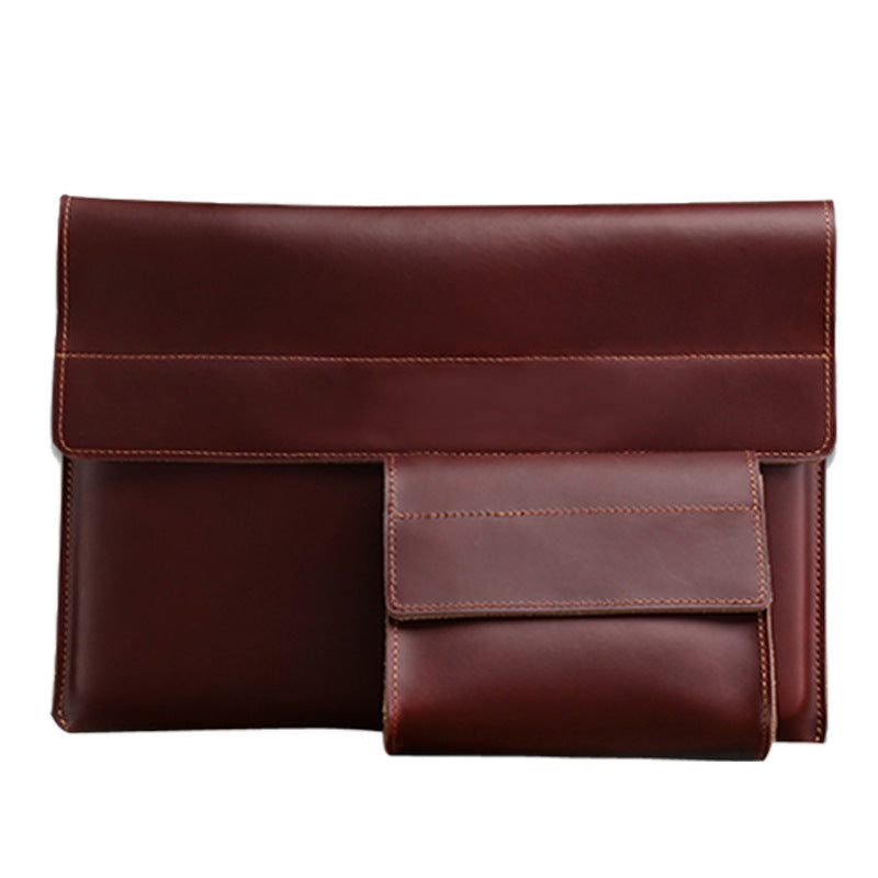 New Handmade Leather Laptop Case S031-Leather Portfolio-Coffee-12inch-Free Shipping Leatheretro