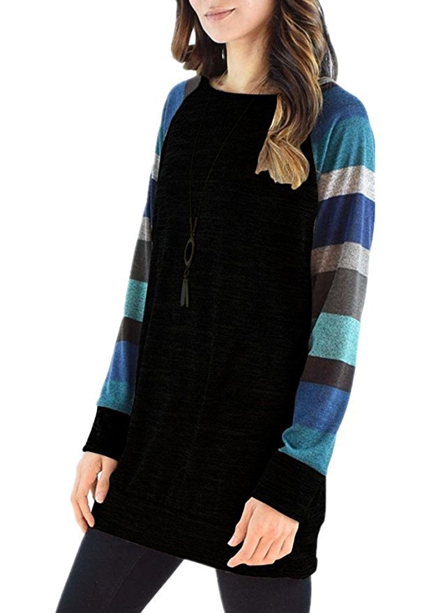 Leisure Striped Long Sleeves T Shirts for Women-Shirts & Tops-Style1-S-Free Shipping Leatheretro