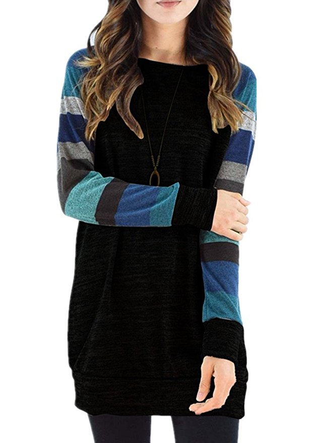 Leisure Striped Long Sleeves T Shirts for Women-Shirts & Tops-Style4-S-Free Shipping Leatheretro