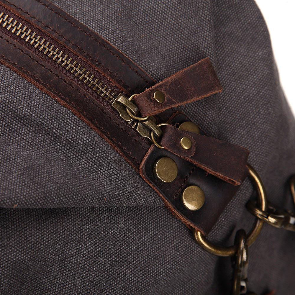 Vintage Canvas Leather Travel Bags 12031-Leather Canvas Bag-Army Green-Free Shipping Leatheretro