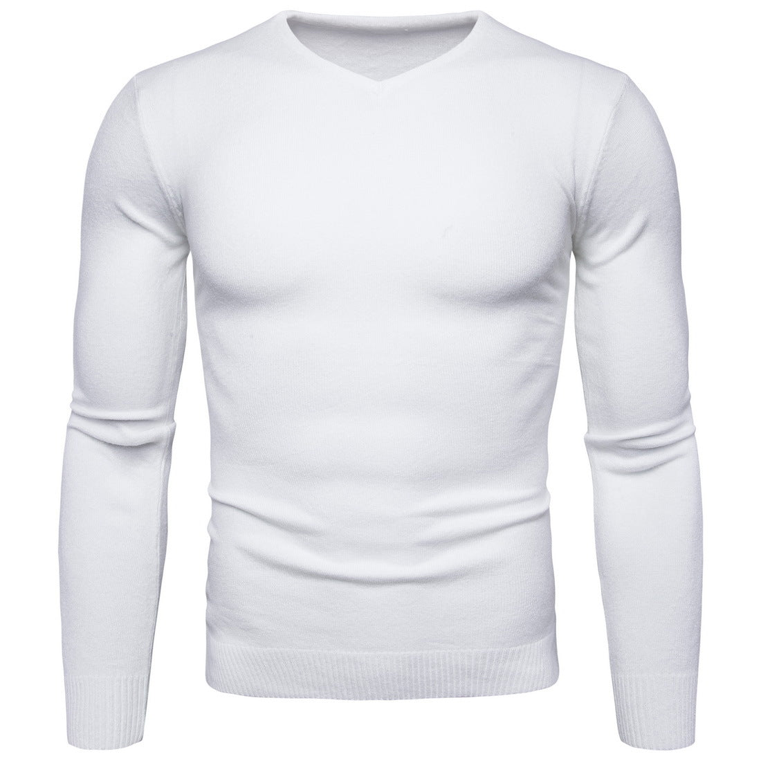 Casual Men's Pullover Sweaters-Shirts & Tops-White-M-Free Shipping Leatheretro