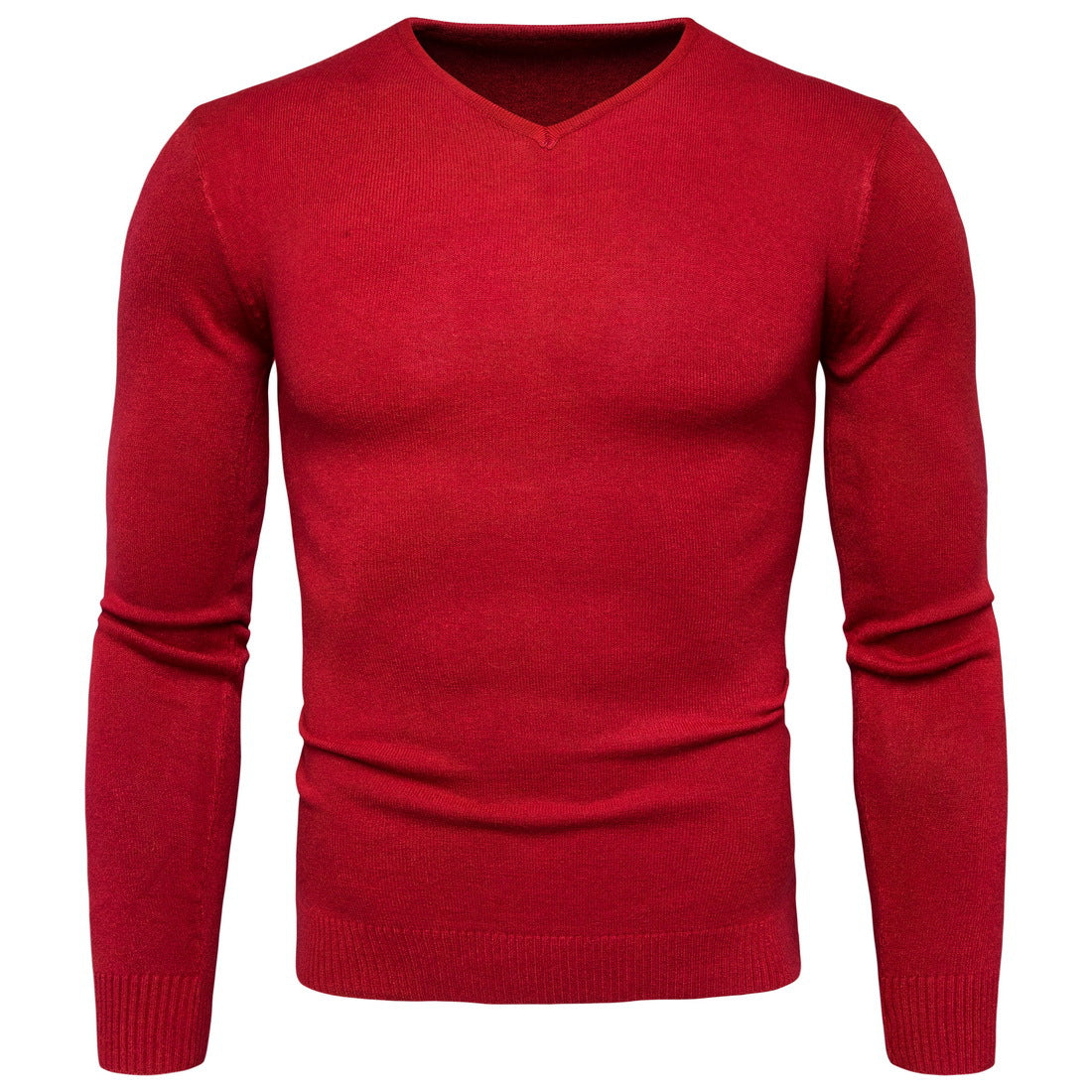 Casual Men's Pullover Sweaters-Shirts & Tops-Red-M-Free Shipping Leatheretro