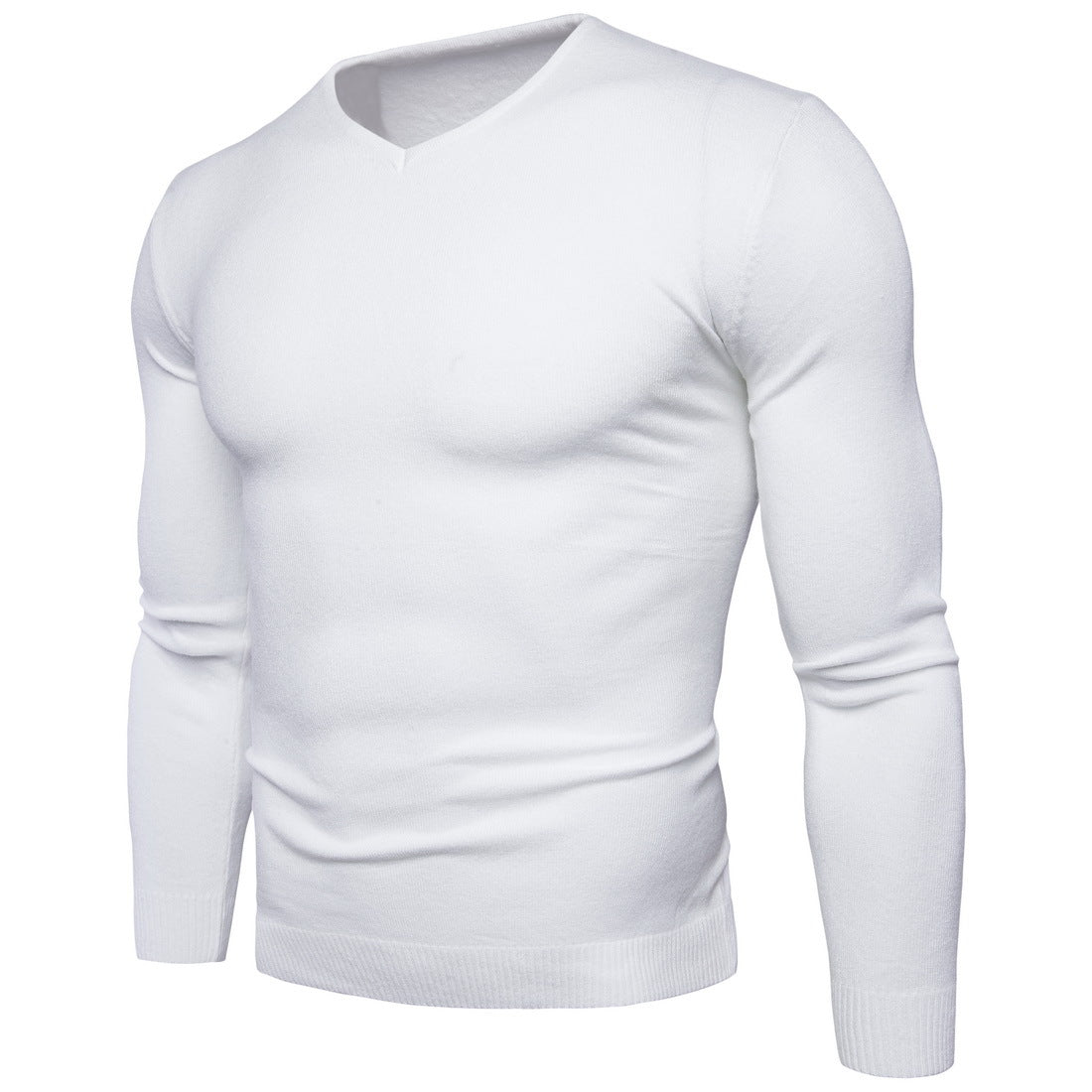 Casual Men's Pullover Sweaters-Shirts & Tops-White-M-Free Shipping Leatheretro