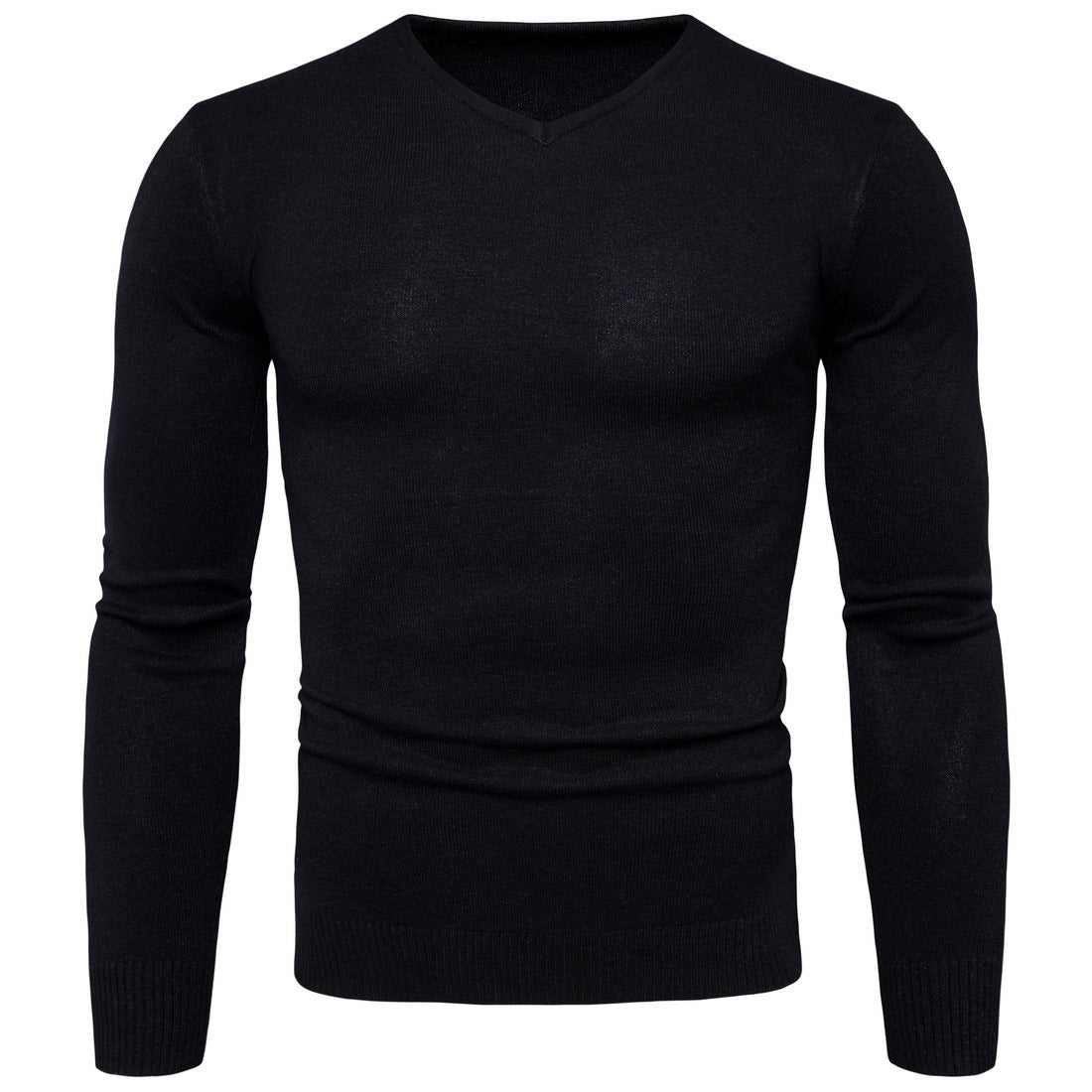 Casual Men's Pullover Sweaters-Shirts & Tops-Black-M-Free Shipping Leatheretro