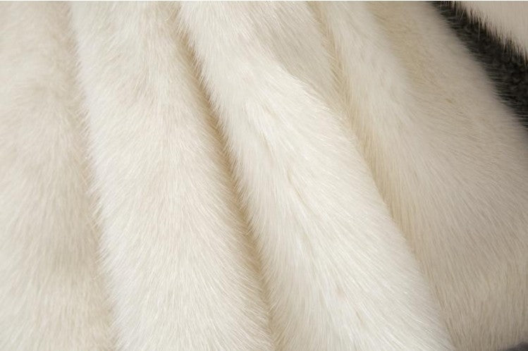 Artifical Fox Fur Plus Sizes Women Overcoat-Outerwear-White-S-Free Shipping Leatheretro