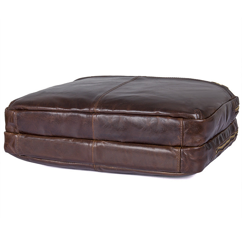 Fashion Vintage Leather Business Briefcase for Men 7092-Leather Briefcase-Coffee-Free Shipping Leatheretro