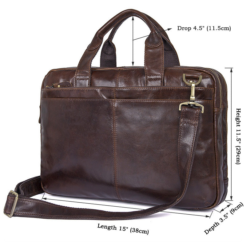 Fashion Vintage Leather Business Briefcase for Men 7092-Leather Briefcase-Coffee-Free Shipping Leatheretro