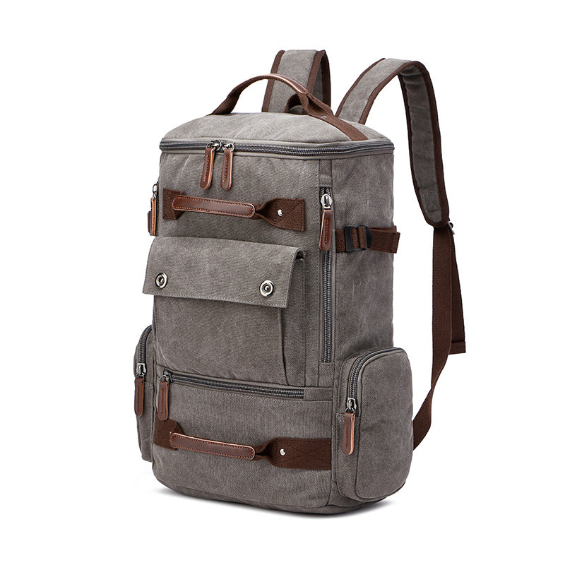 Men's Sports Outdoor Traveling Canvas Backpack 8831-Backpacks-Gray-Free Shipping Leatheretro