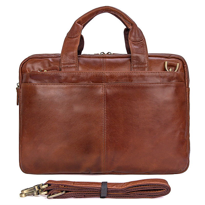Fashion Vintage Leather Business Briefcase for Men 7092-Leather Briefcase-Coffee-Free Shipping Leatheretro