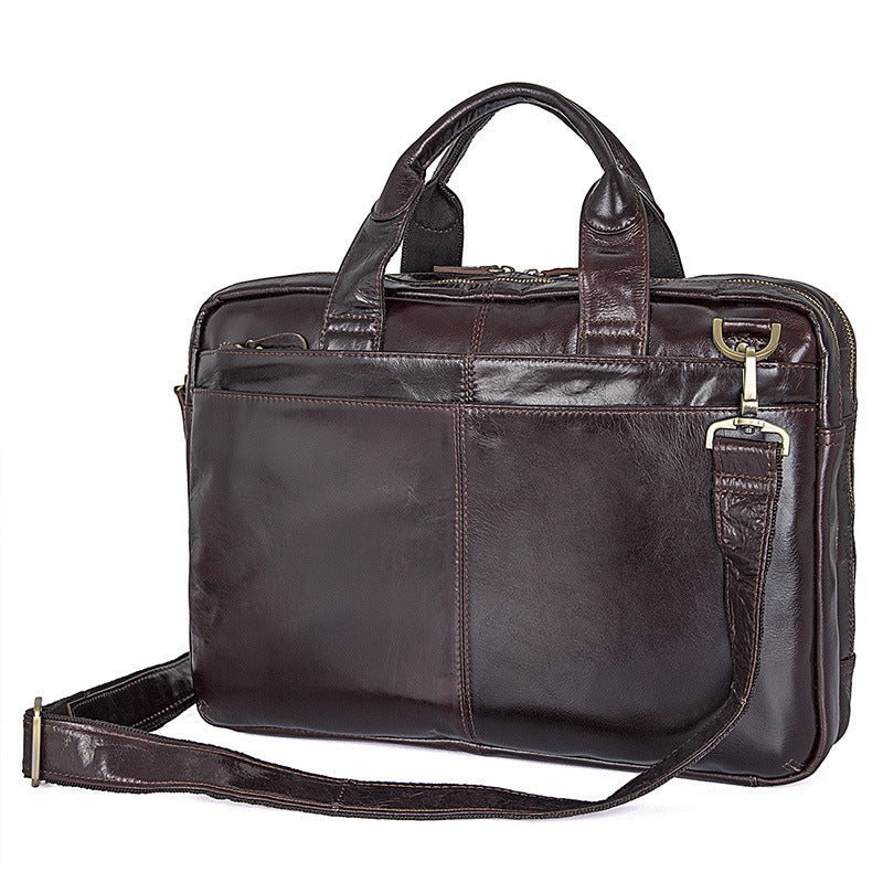 Fashion Vintage Leather Business Briefcase for Men 7092-Leather Briefcase-Coffee-Free Shipping Leatheretro