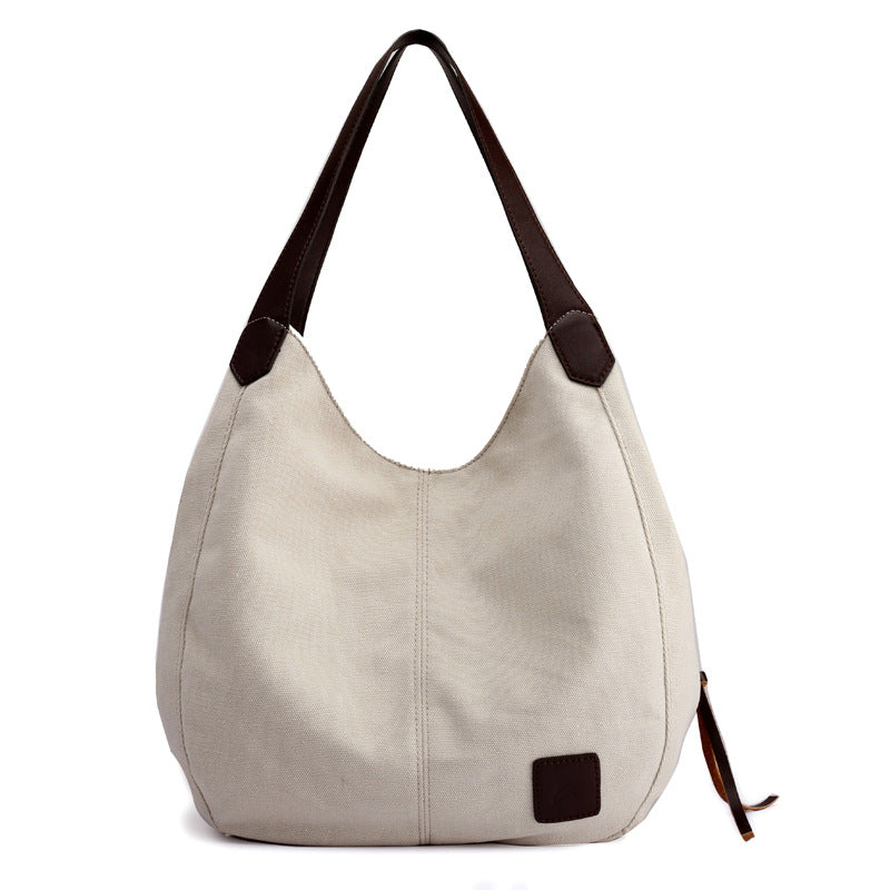 Simple Canvas Handbag for Girls 1317-Handbags-White-Free Shipping Leatheretro