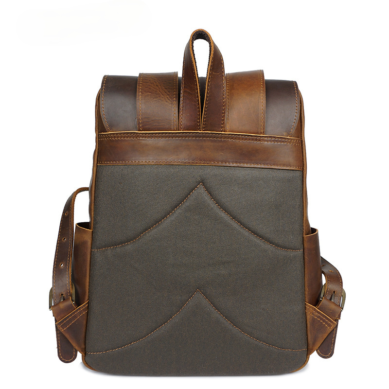 Retro Leather Travel Backpack Bag P-8090-Leather Backpack-Brown-Free Shipping Leatheretro