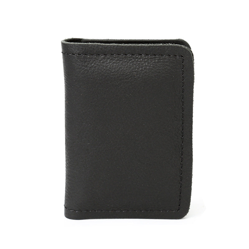 Vintage Leagher Mini Cards Case Wallet 1042-Leather Wallets-Black-Free Shipping Leatheretro