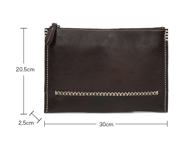 Men's Ultra Thin Leather Briefase Bag 8067-Leather bags for men-Brown-Free Shipping Leatheretro