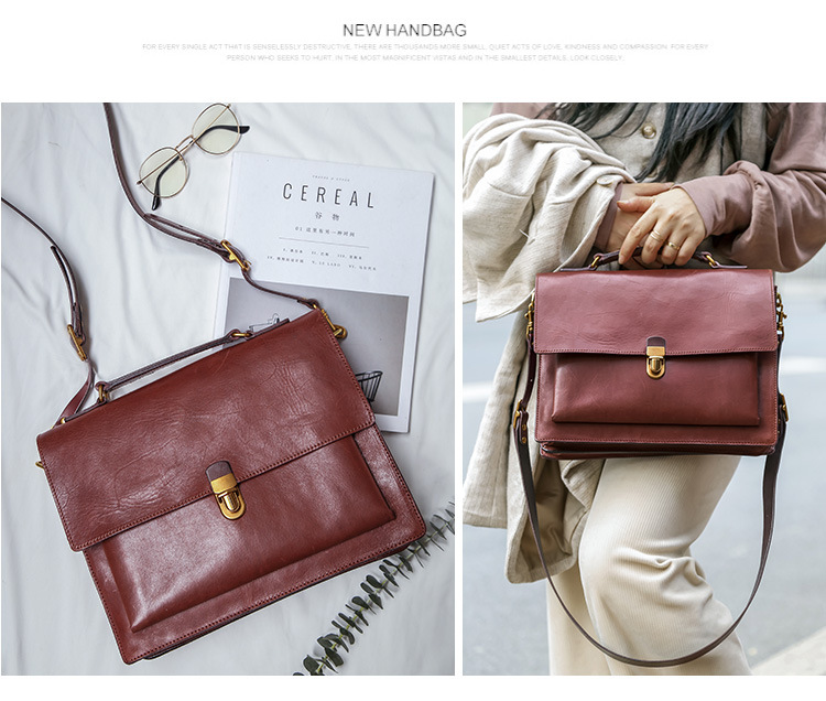 Vintage Women Handmade Leather Tote Handbag 8794-Leather Women Bags-Black-Free Shipping Leatheretro