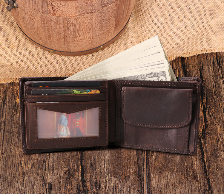 Vintage Leather Business Wallet J2100-Leather Wallet-Coffee-Free Shipping Leatheretro