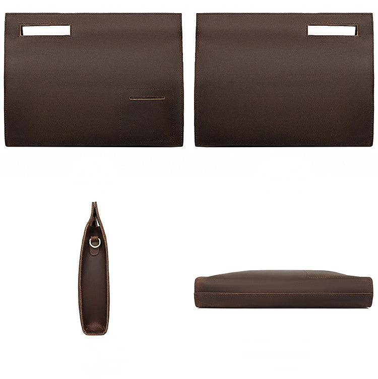 Vintage Crazy Horse Leather Crossbody Business Bags 0011-Briefcases-Black-Free Shipping Leatheretro