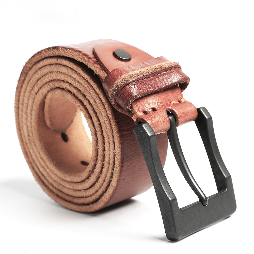 Men's Handmade Leather Belt B012-Leather Belt-Light Brown-Free Shipping Leatheretro