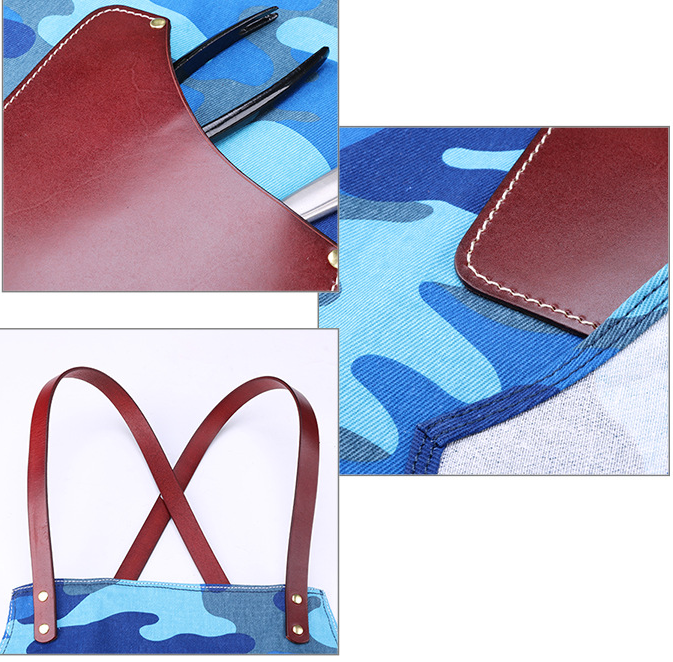 Vintage Durable&Washable Apron J390-Apron-Blue-Free Shipping Leatheretro