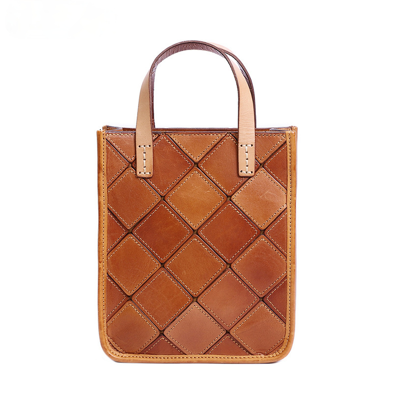 Hot Women Shoulder Split Joint Leather Small Handbag J8787-Leather Women Bags-Black-Free Shipping Leatheretro