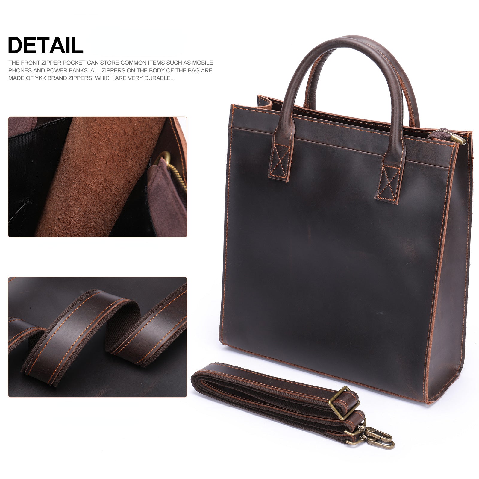 Vintage Business Leather Crossbody Bags for Men 5025-Handbags-Coffee-Free Shipping Leatheretro