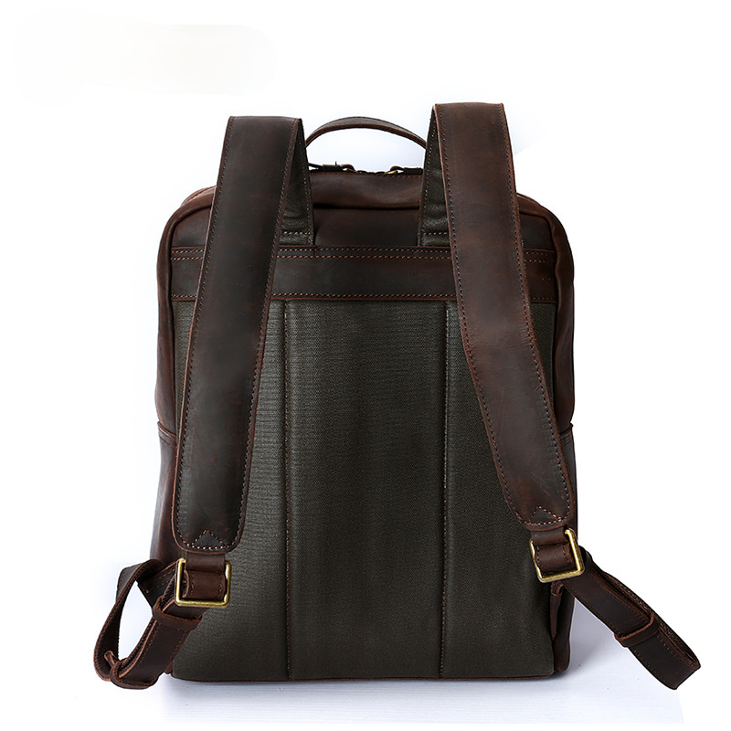 VIntage Leather Laptop Backpack P-8250-Leather Backpack-Dark Brown-Free Shipping Leatheretro