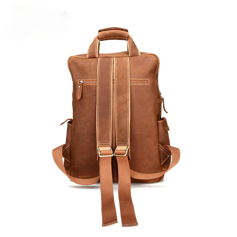 Fashion Vintage Leather Travel Backpack 826-Leather Backpack-Brown-Free Shipping Leatheretro