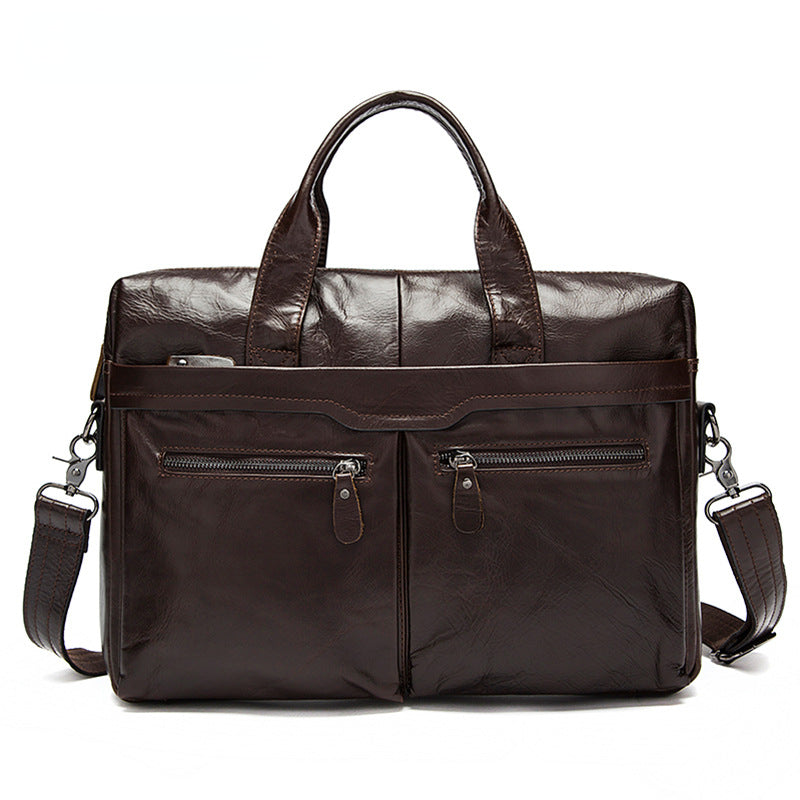 Retro Leather Business Briefcase for Men 9005-Briefcases-Black-Free Shipping Leatheretro