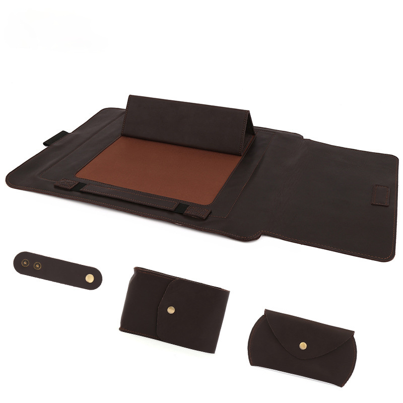 Vintage Multifunctional 13.3 Leather padfolio Laptop Bag J6522-Leather padfolio-Coffee-Free Shipping Leatheretro